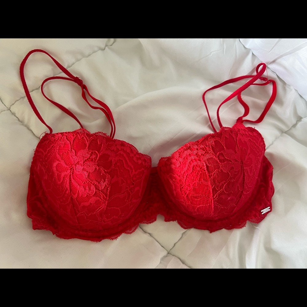 Victoria’s Secret Red Lace Push Up Bra